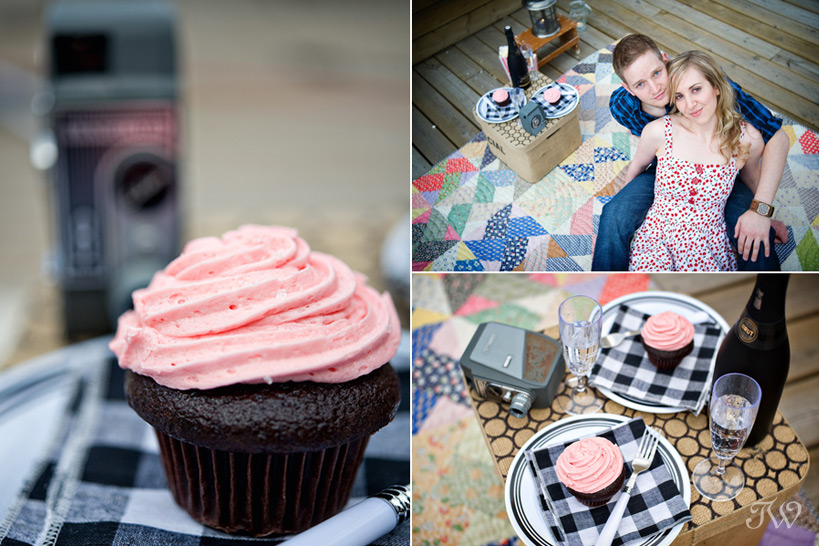 Rooftop-movie-Calgary-engagement-session-bride-groom-cupcakes