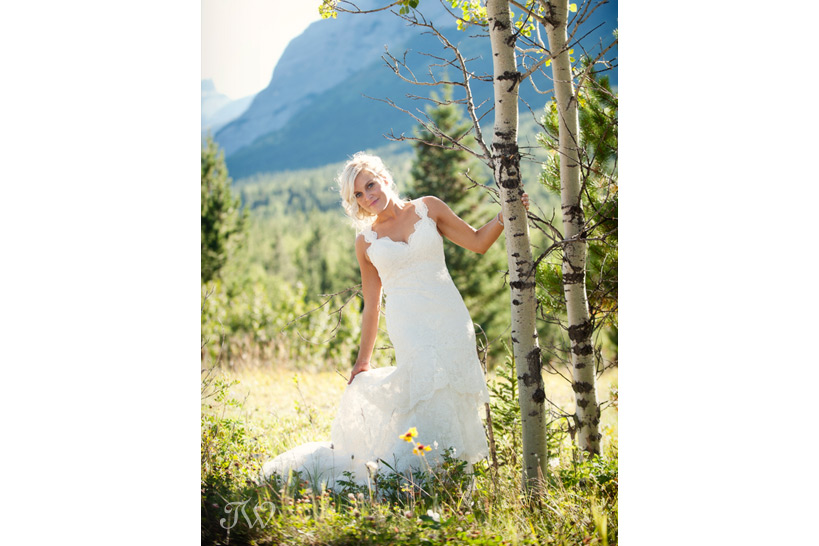 bride in a mountain meadow Tara Whittaker Photography