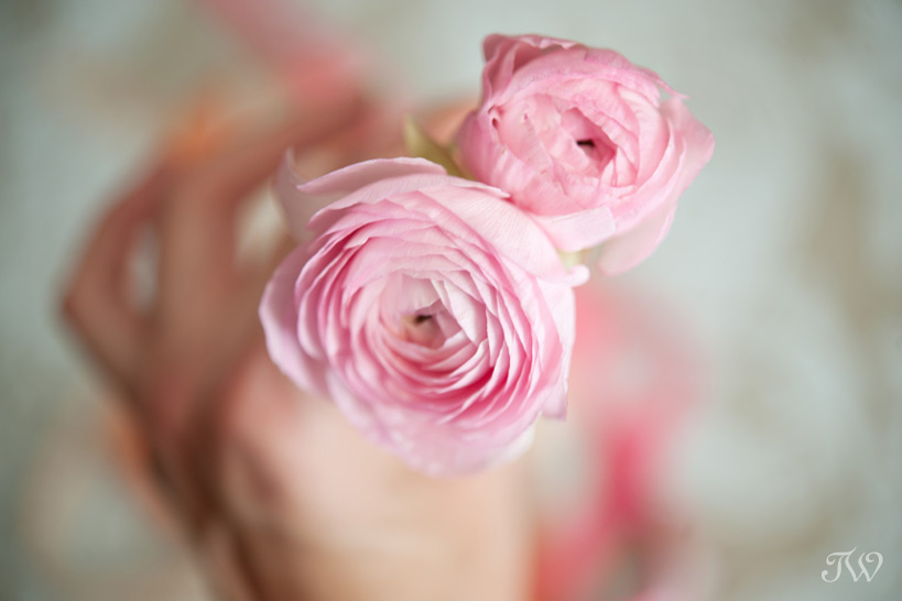 spring wedding bouquets using pink ranunculus Tara Whittaker Photography