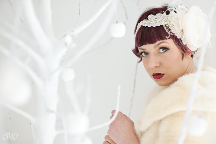 winter bride featuring vintage wedding hairstyles 