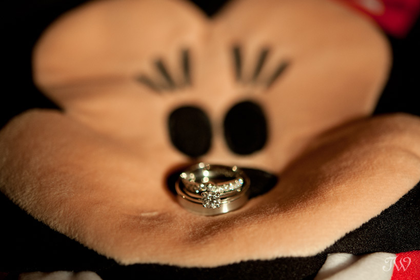 mini mouse themed wedding ring shot by Tara Whittaker Photography