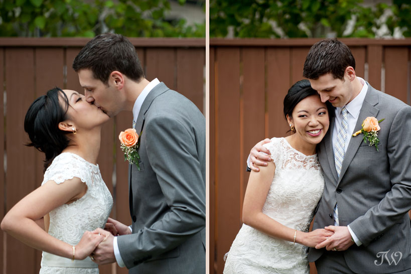 first married kiss captured by Tara Whittaker Photography