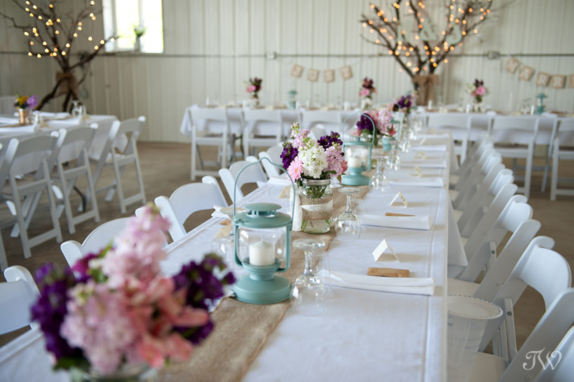 rustic reception decor captured by Tara Whittaker Photography