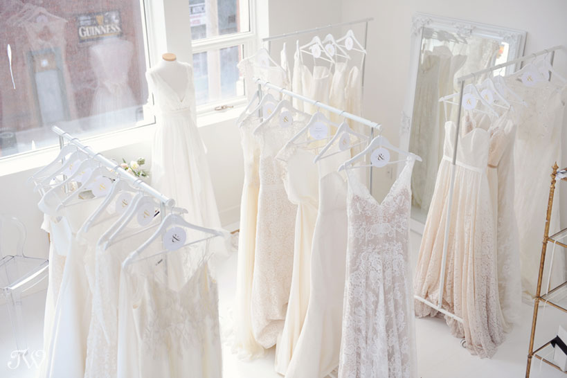 wedding gowns at Pearl & Dot bridal boutique captured by Tara Whittaker Photography