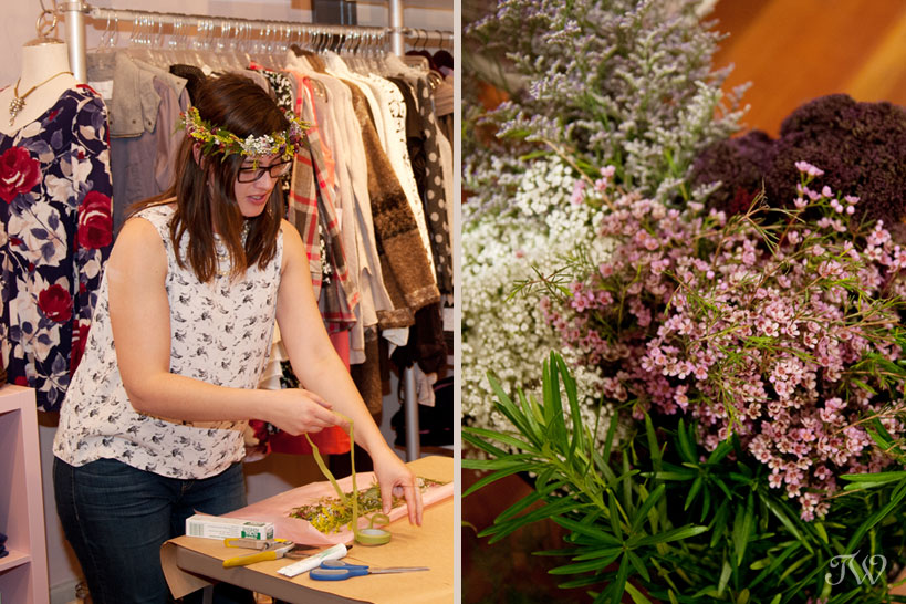 Flowers by Janie instructs guests at DIY workshop captured by Tara Whittaker Photography