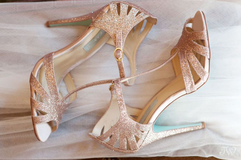 sparkly Betsey Johnson wedding shoes captured by Tara Whittaker Photography