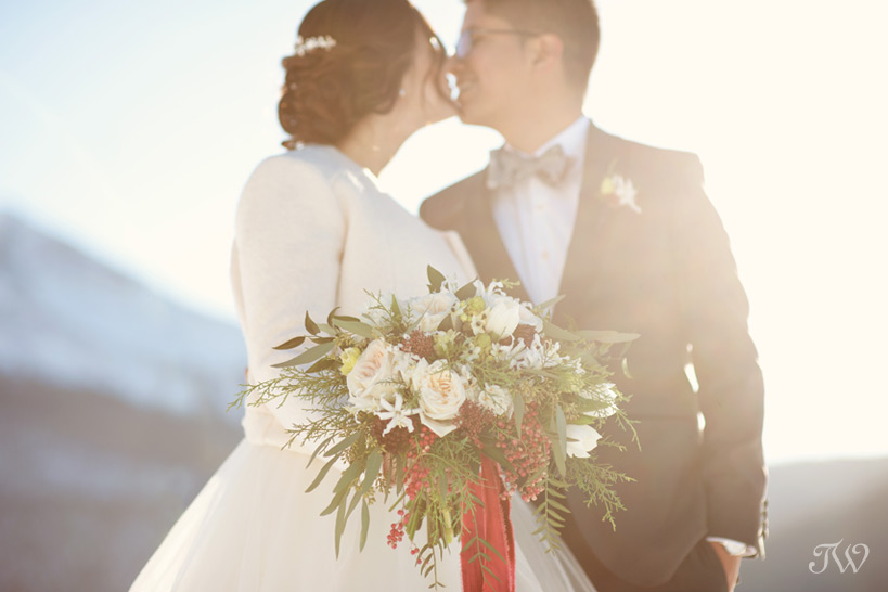 bouquet for a winter bride captured by Tara Whittaker Photography