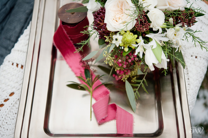 winter wedding bouquet by Flowers by Janie captured by Tara Whittaker Photography