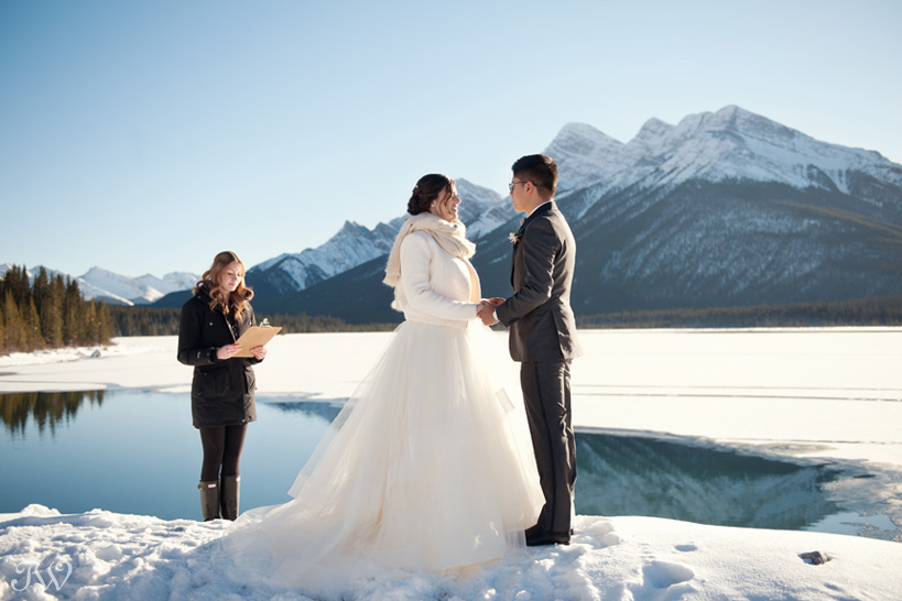 winter wedding ceremony captured by Tara Whittaker Photography