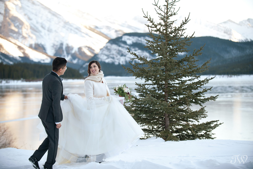 bride and groom at their rocky mountain wedding captured by Tara Whittaker Photography