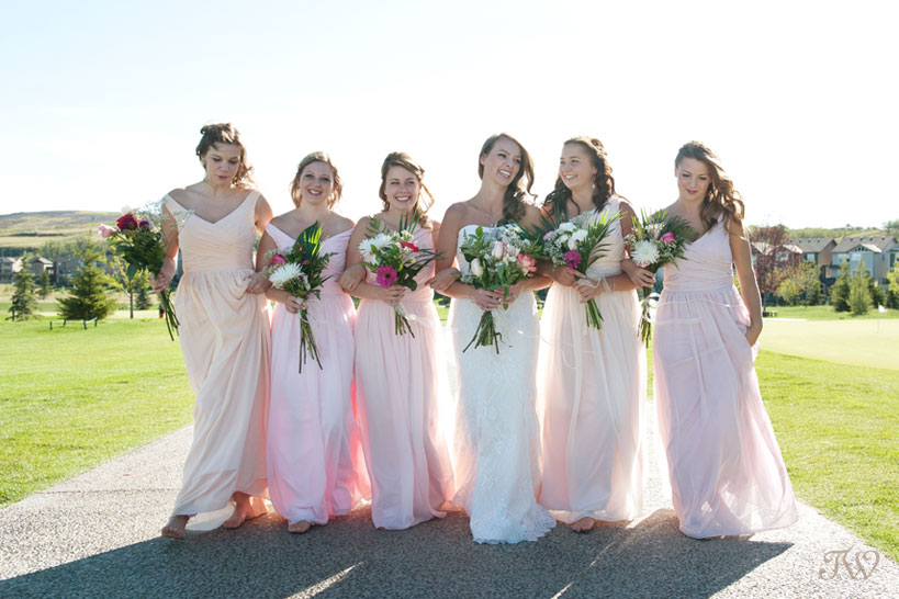 bride with her bridesmaids captured by Tara Whittaker Photography