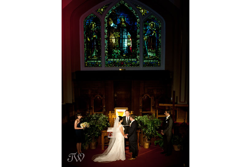wedding ceremony at Central United Church captured by Tara Whittaker Photography