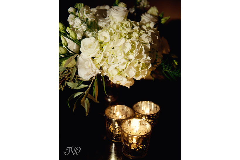 floral centrepieces by Flowers by Janie captured by Tara Whittaker Photography