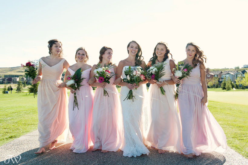 bride and her bridesmaids captured by Tara Whittaker Photography