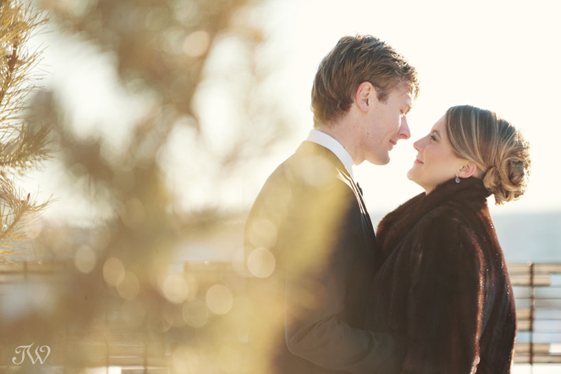 bride and groom in winter wedding photographs captured by Tara Whittaker Photography
