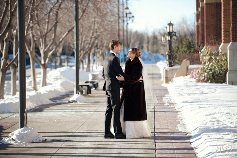 first look for a Calgary bride and groom captured by Tara Whittaker Photography