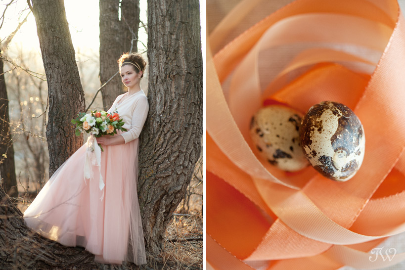 spring bride wearing a tulle skirt captured by Tara Whittaker Photography