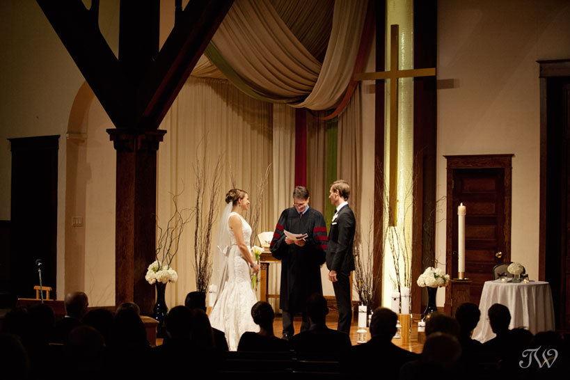 wedding ceremony at Hillhurst United Church captured by Tara Whittaker Photography