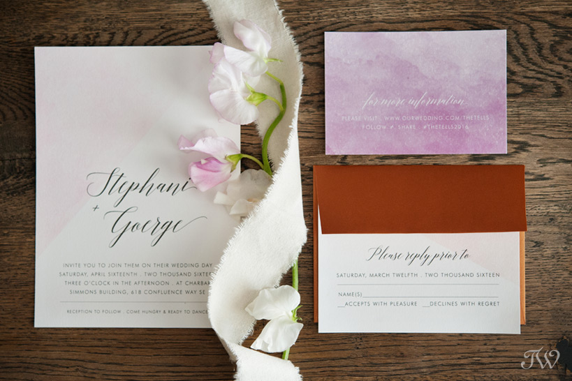 Wedding invitation by Modern Pulp Design Studio captured by Tara Whittaker Photography