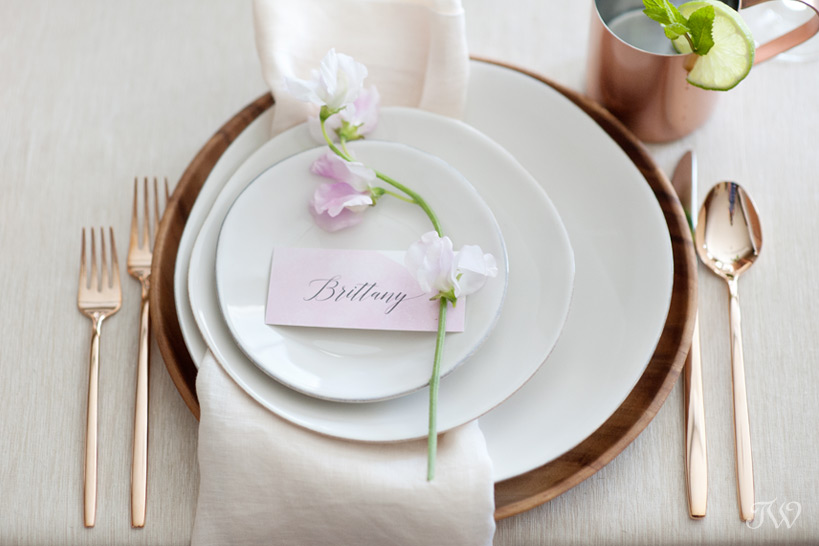 place setting from Crate & Barrel captured by Tara Whittaker Photography