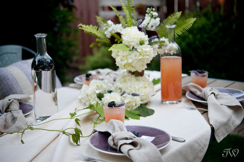 tabletop at a bridal shower captured by Calgary wedding photographer Tara Whittaker