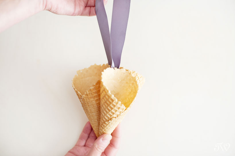 DIY instructions for ice cream cone bouquets by Tara Whittaker Photography
