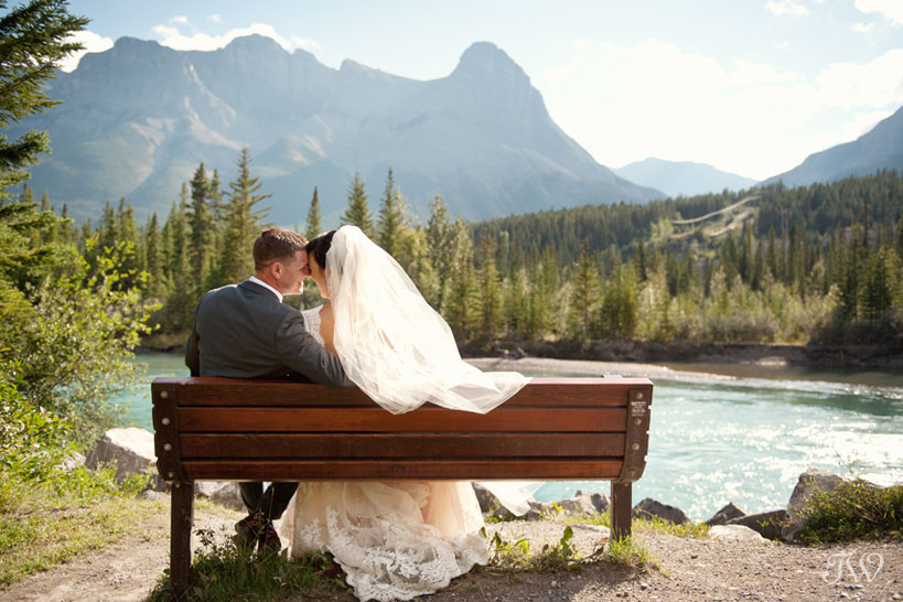 couple after their Quarry Lake wedding in Canmore captured by Tara Whittaker