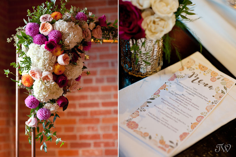 Floral arch from Flowers by Janie captured by Calgary wedding photographer Tara Whittaker