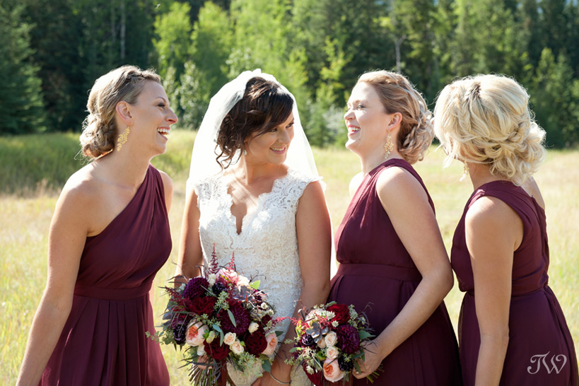 bride with her bridesmaids after her Quarry Lake wedding captured by Tara Whittaker