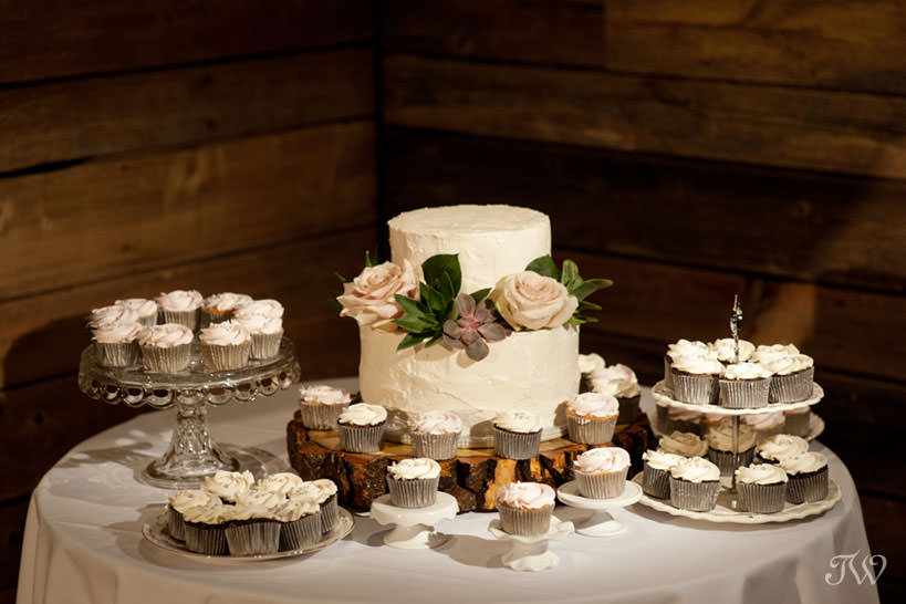 Wedding cakes at Cornerstone Theatre captured by Tara Whittaker Photography