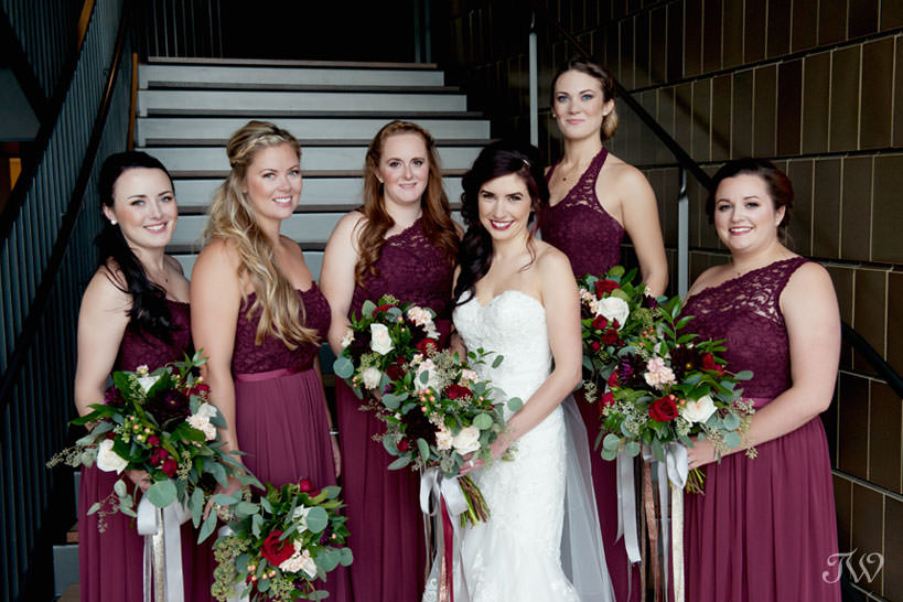 bridal party at the National Music Centre captured by Calgary wedding photographer Tara Whittaker