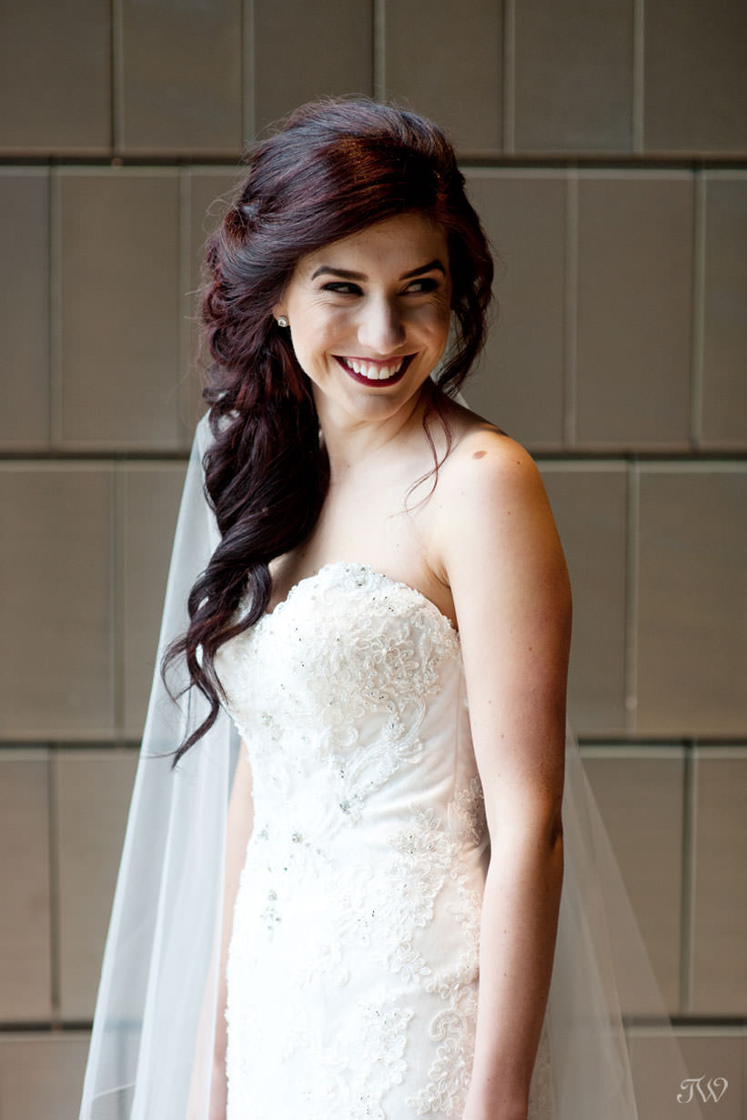 bridal portraits at the National Music Centre captured by Calgary wedding photographer Tara Whittaker