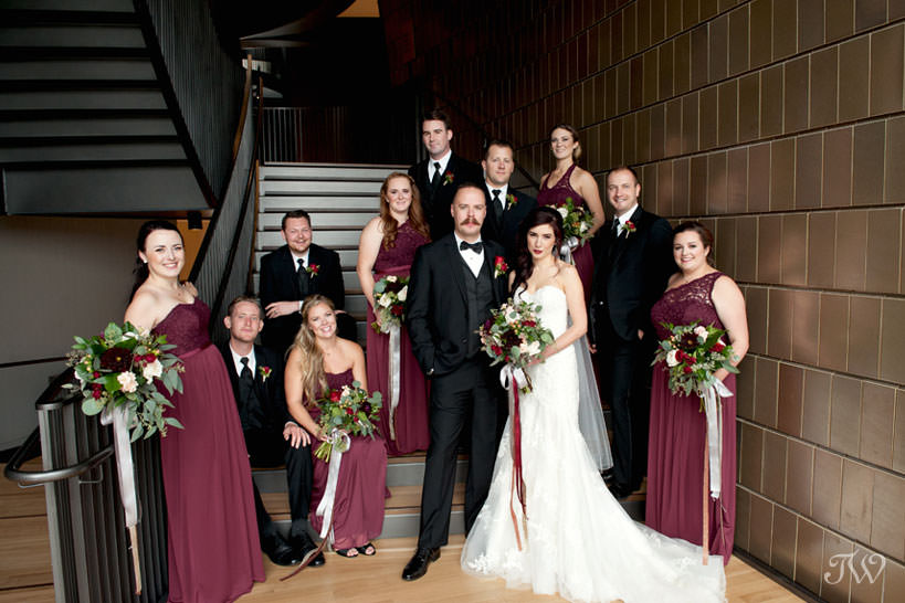 bridal party at the National Music Centre captured by Calgary wedding photographer Tara Whittaker