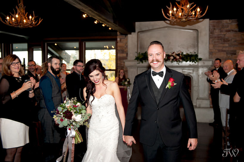 newly married couple after their Lake House wedding captured by Calgary wedding photographer Tara Whittaker