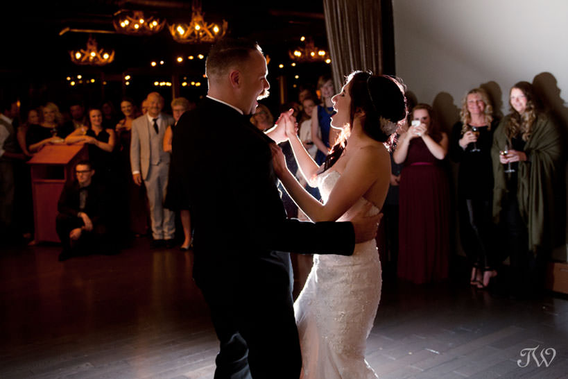first dance at a Lake House wedding captured by Calgary wedding photographer Tara Whittaker