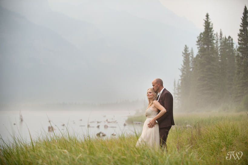 Caitie and Mark's Spray Lakes engagement session captured by Tara Whittaker Photography