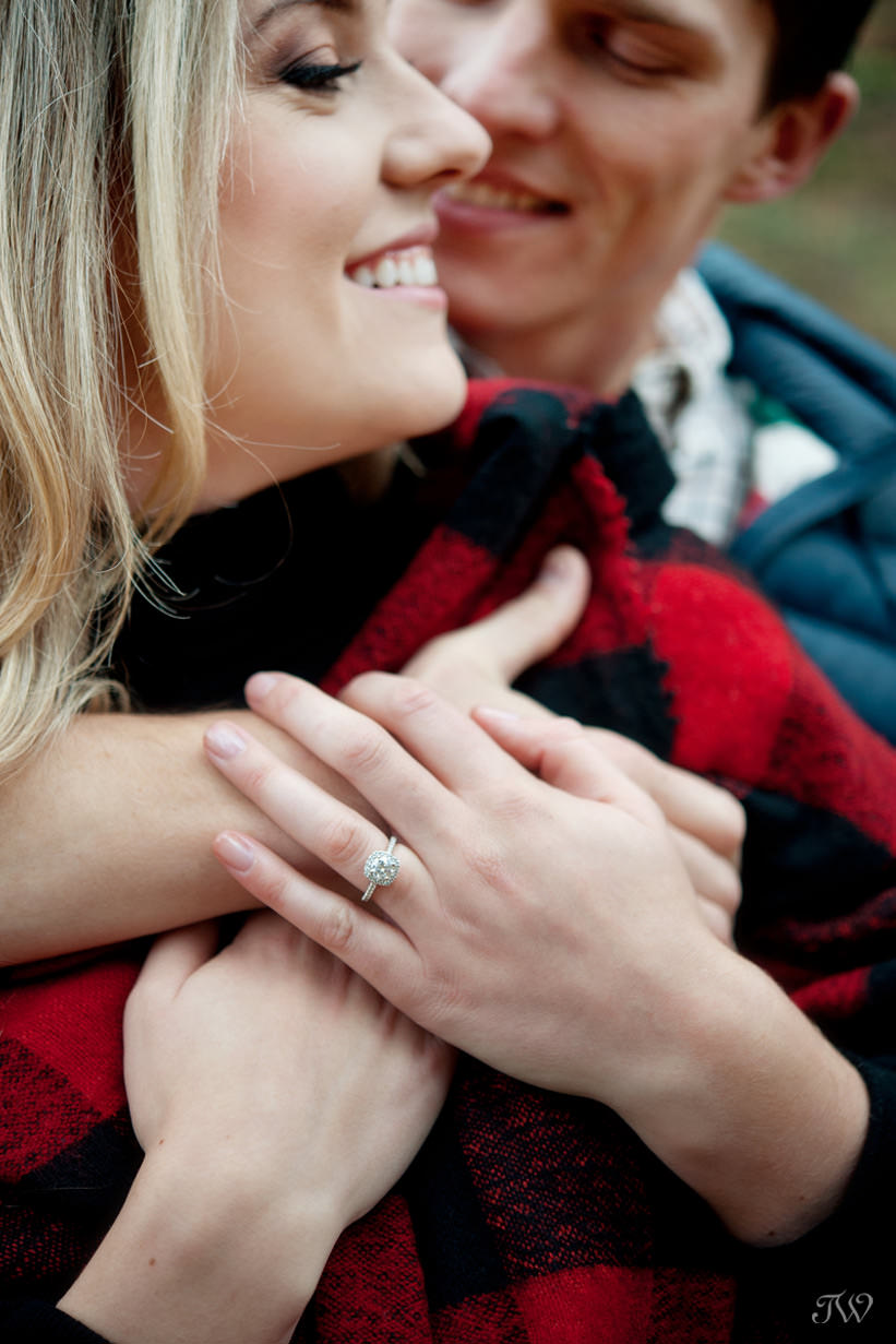 Ring shot during a Big Hill Springs engagement session captured by Tara Whittaker Photography