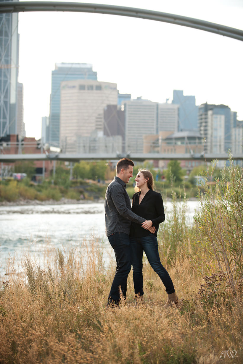 View of downtown during East Village engagement session captured by Tara Whittaker Photography