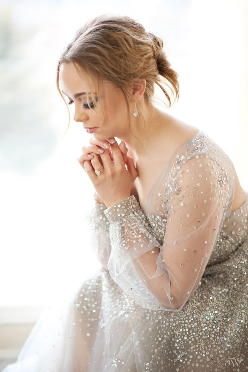 Bride wearing Lumi gown by Hayley Paige from Cameo & Cufflinks captured by Tara Whittaker Photography