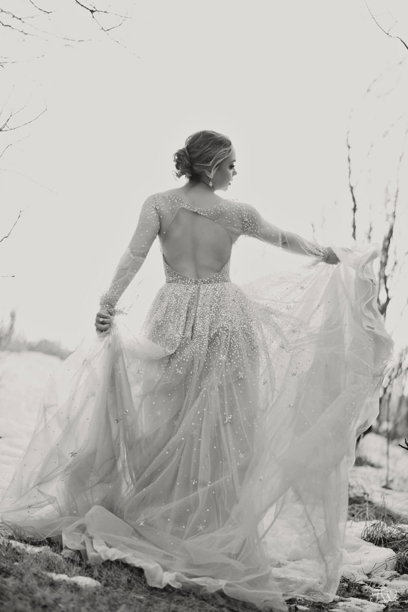 Winter Hayley Paige bride captured by Tara Whittaker Photography