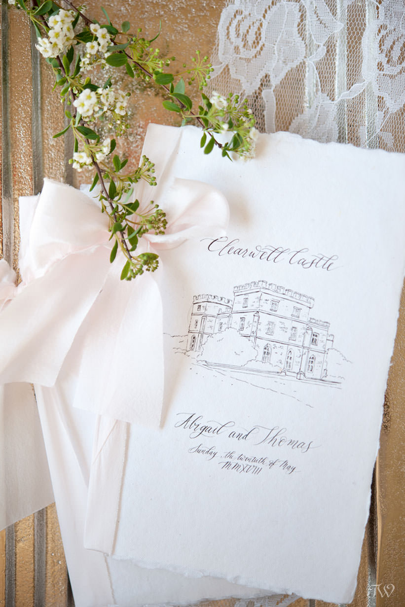 Royal wedding inspired programs from wedding calligrapher Debbie Wong Design captured by Tara Whittaker Photography