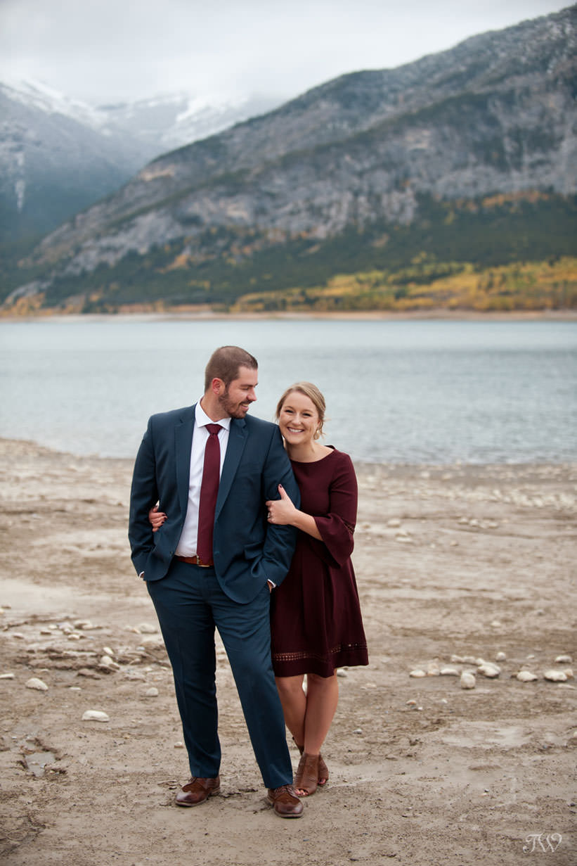 where to take engagement photos in the Rockies Barrier Lake Tara Whittaker Photography