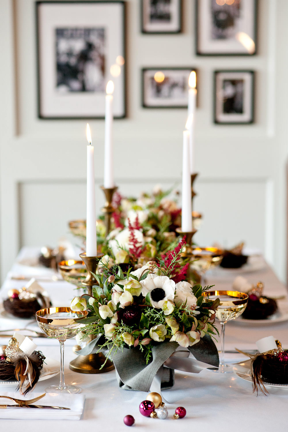 Holiday table settings at Royale Calgary wedding portfolio for Tara Whittaker Photography