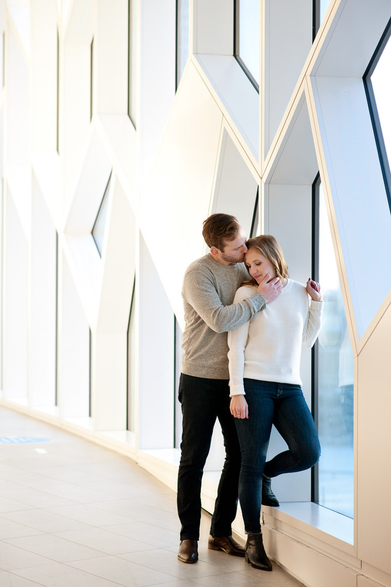 engagement session at the Central Library Calgary engagement photography by Tara Whittaker