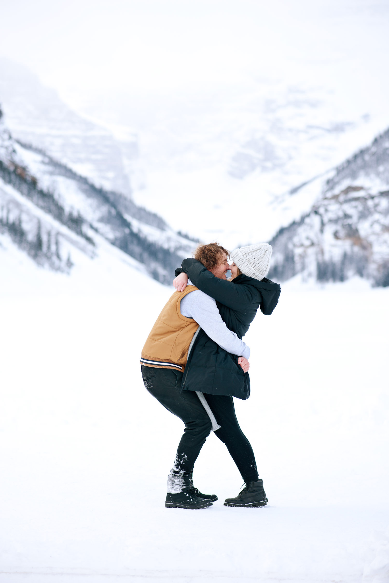 Lake Louise engagement session in Banff National Park captured by Tara Whittaker Photography