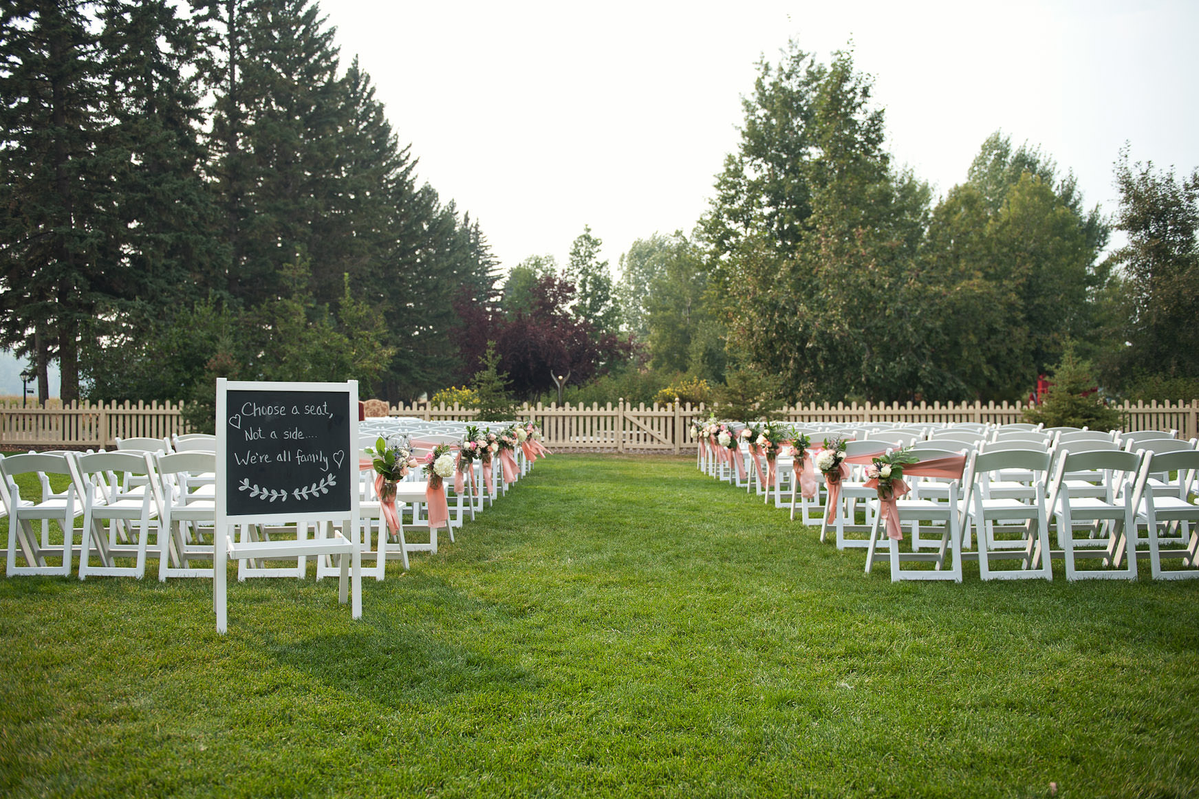 ceremony site at Bow Valley Ranche captured by Tara Whittaker Photography