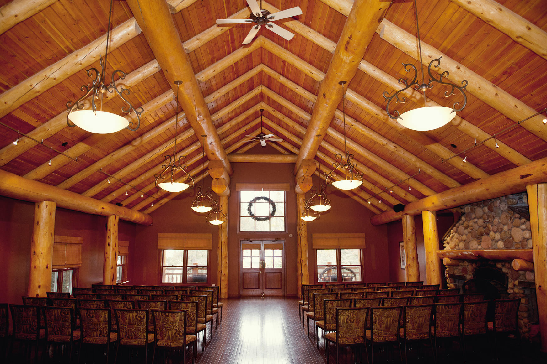 Inside Wapiti Longhouse at Buffalo Mountain Lodge captured by Tara Whittaker Photography