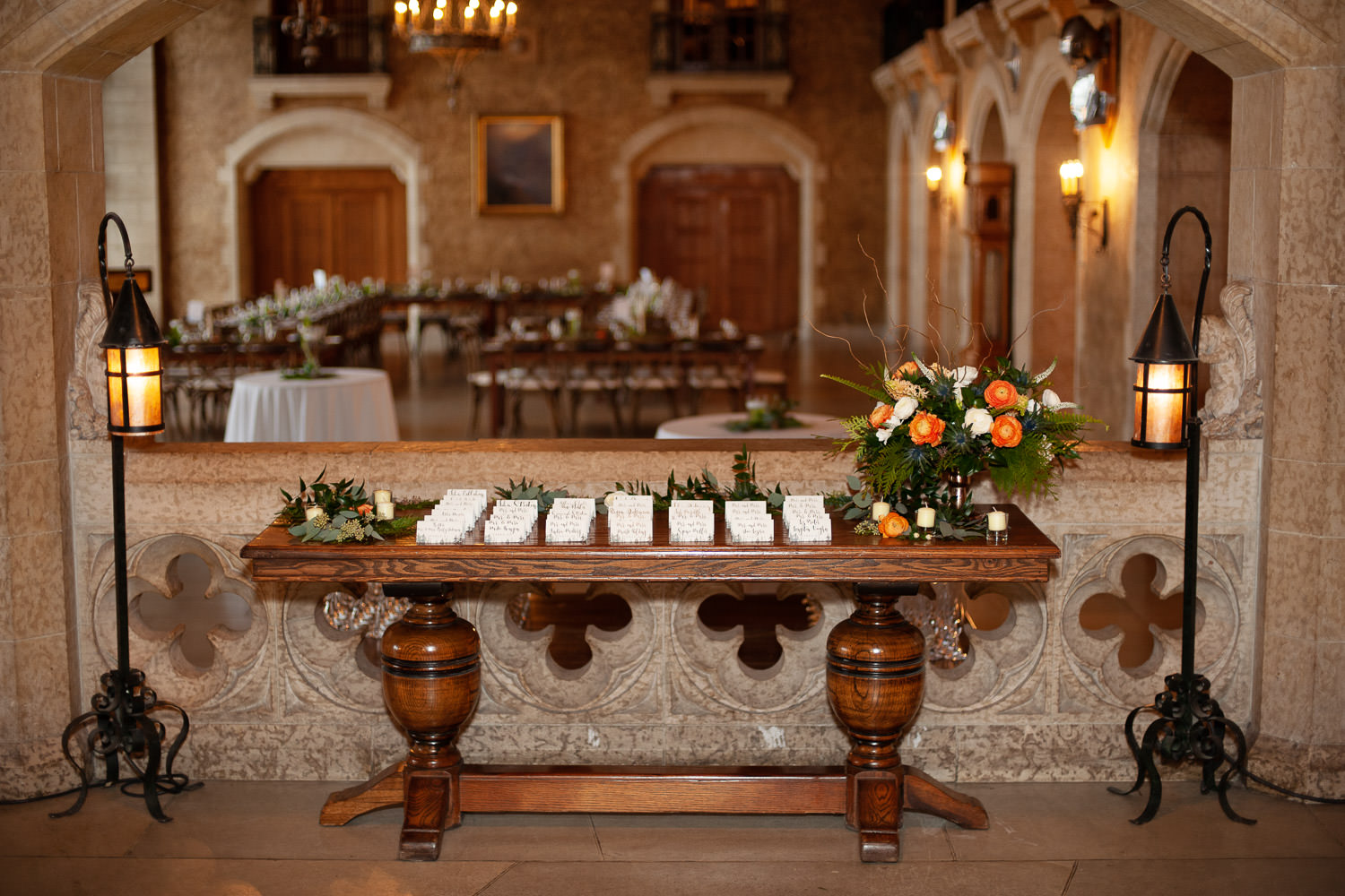 Placecard table in Mt. Stephen Hall at the Fairmont Banff Springs captured by Tara Whittaker Photography