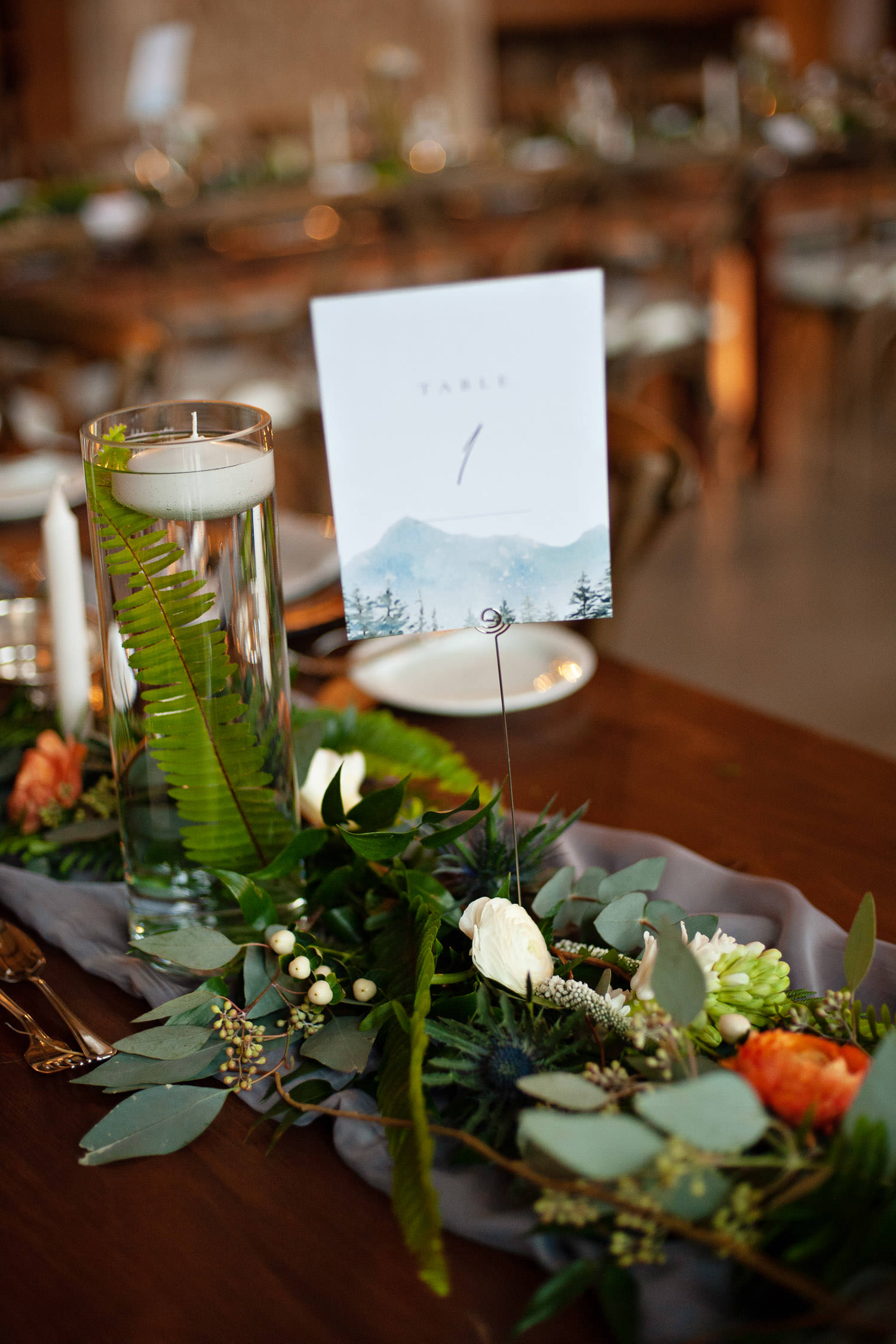 Placecard at a Fairmont Banff Springs Hotel rehearsal dinner captured by Tara Whittaker Photography