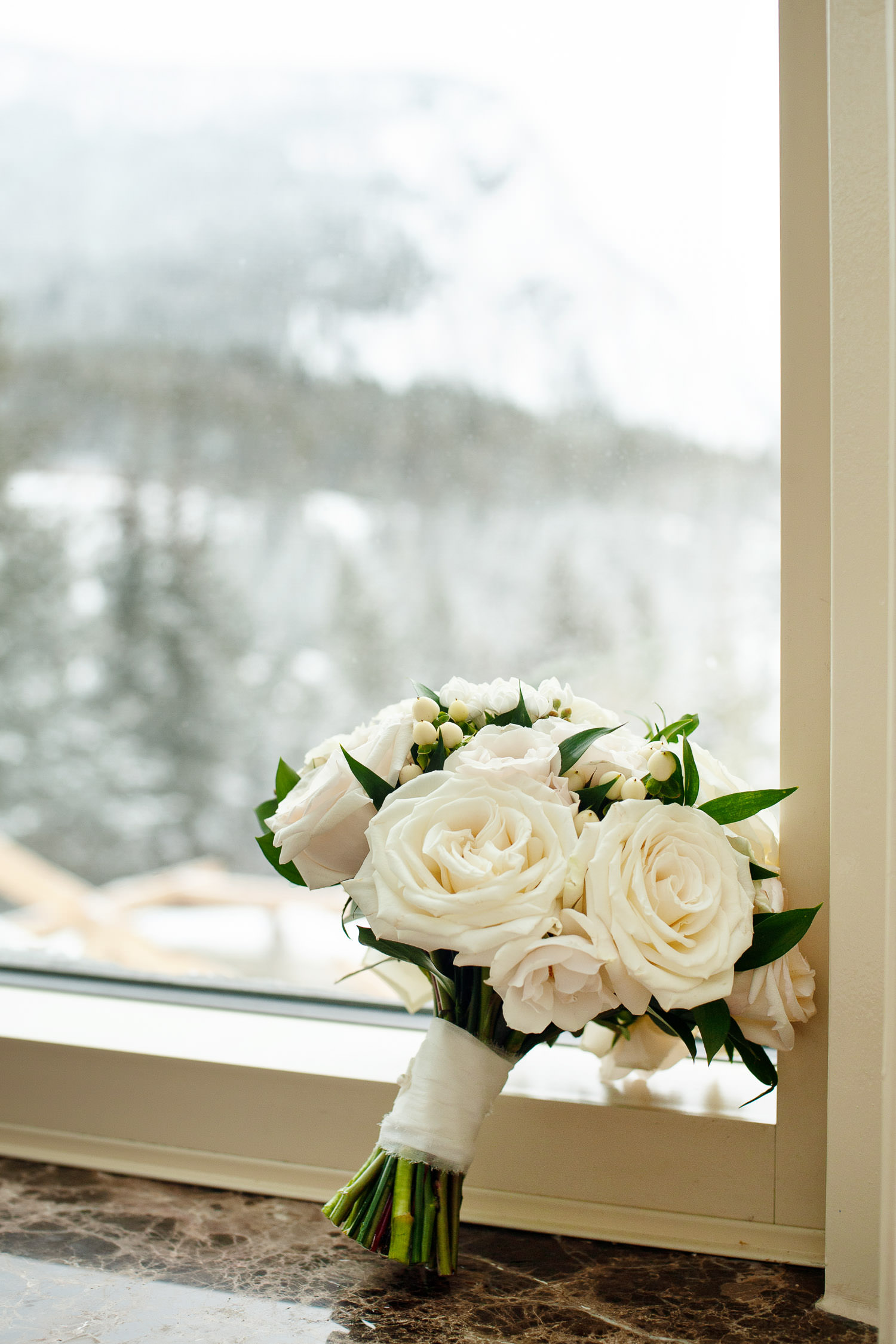 Winter bridal bouquet from Flowers by Janie captured by Tara Whittaker Photography